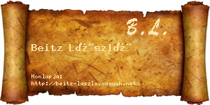Beitz László névjegykártya